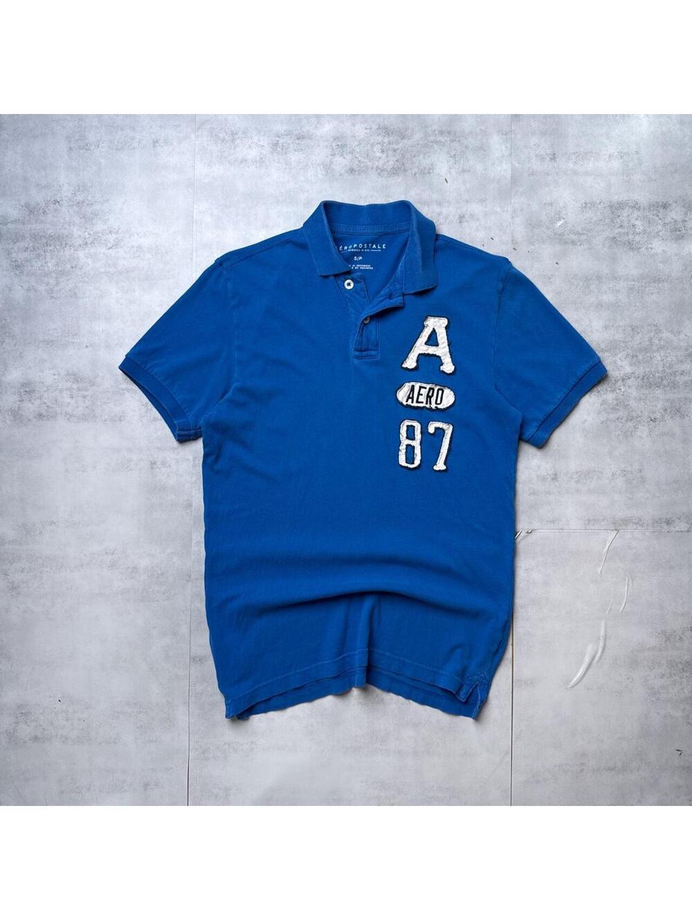 Y2K Aeropostale Embroidered 00s blue polo shirt